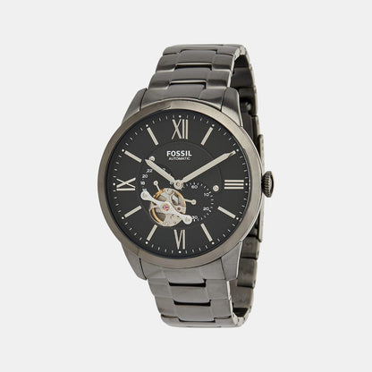 Fossil Towns Men Automatic Black Dial Multi-Function Stainless Steel Watch Me3172