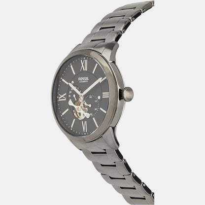 Fossil Towns Men Automatic Black Dial Multi-Function Stainless Steel Watch Me3172