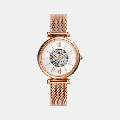 Fossil Carlie Women Automatic White Dial Analog Mesh Watch Me3188