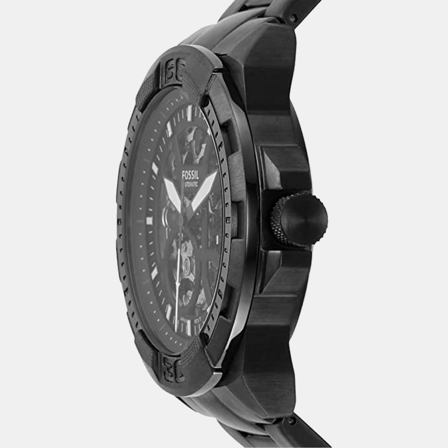 Fossil Bronson Men Automatic Black Dial Analog Stainless Steel Watch Me3217