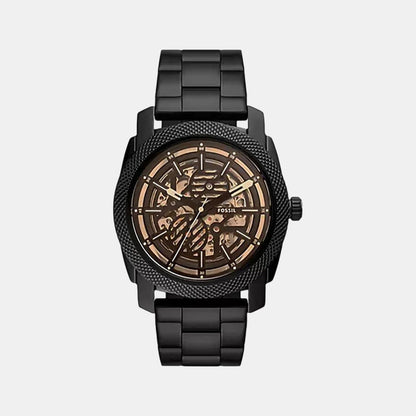 Fossil Machine Men Automatic Black Dial Analog Stainless Steel Watch Me3253