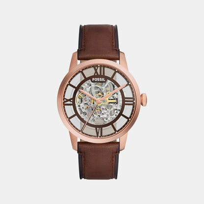 Fossil Towns Men Automatic Brown Dial Analog Leather Watch Me3259