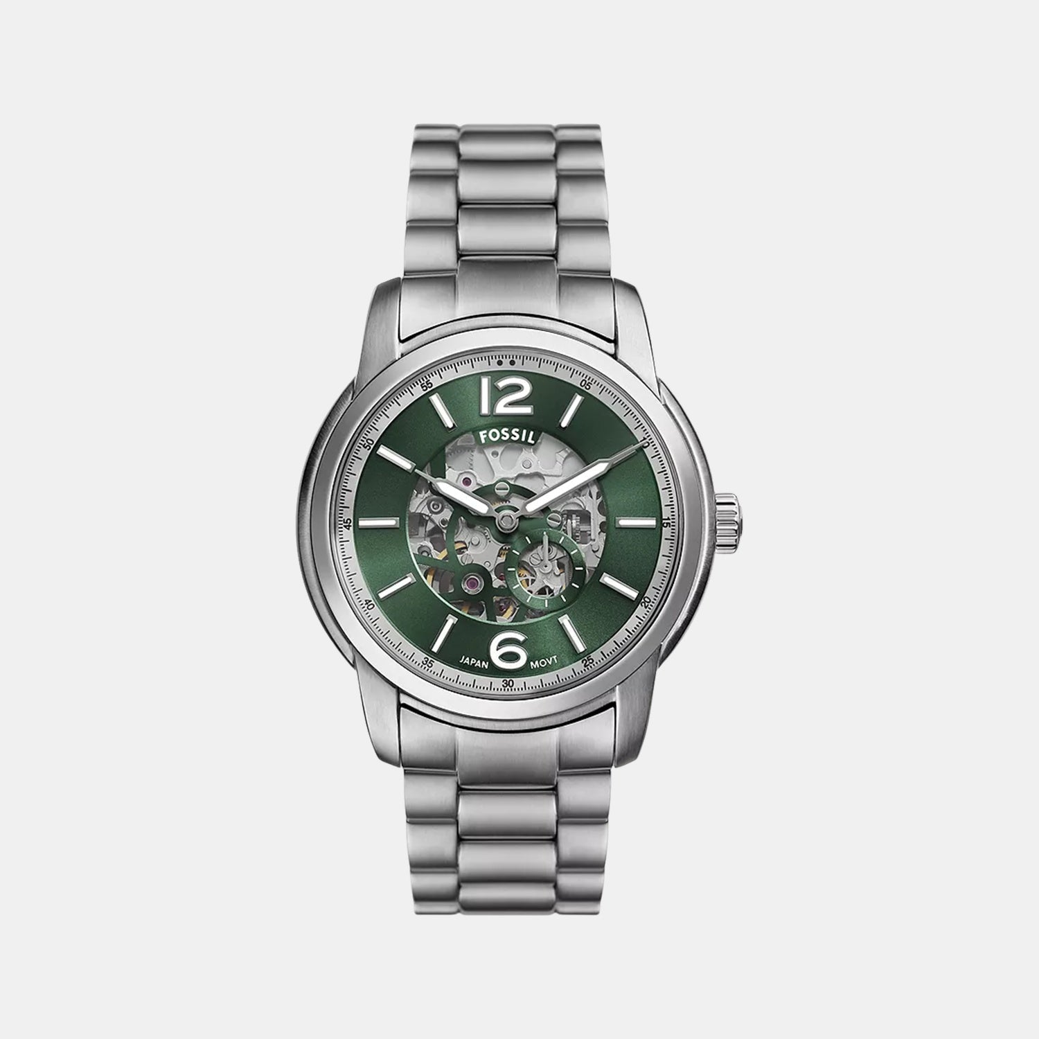 Fossil Fossil Heritage Men Automatic Green Dial Analog Stainless Steel Watch Me3262