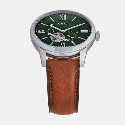 Fossil Townsman Men Automatic Green Dial Multi-Function Leather Watch Me3265