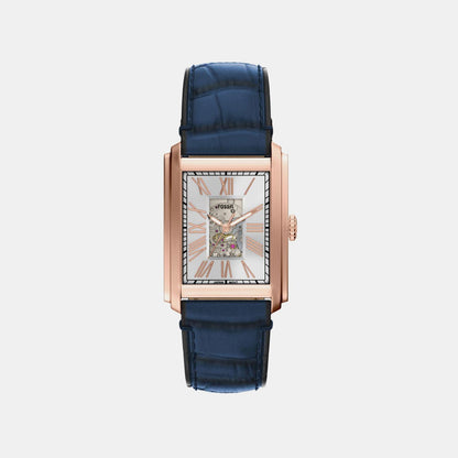 Fossil Carraway Men Automatic Silver Dial Analog Leather Watch Me3274