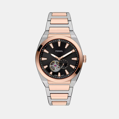 Fossil Everett Men Automatic Black Dial Analog Stainless Steel Watch Me3277