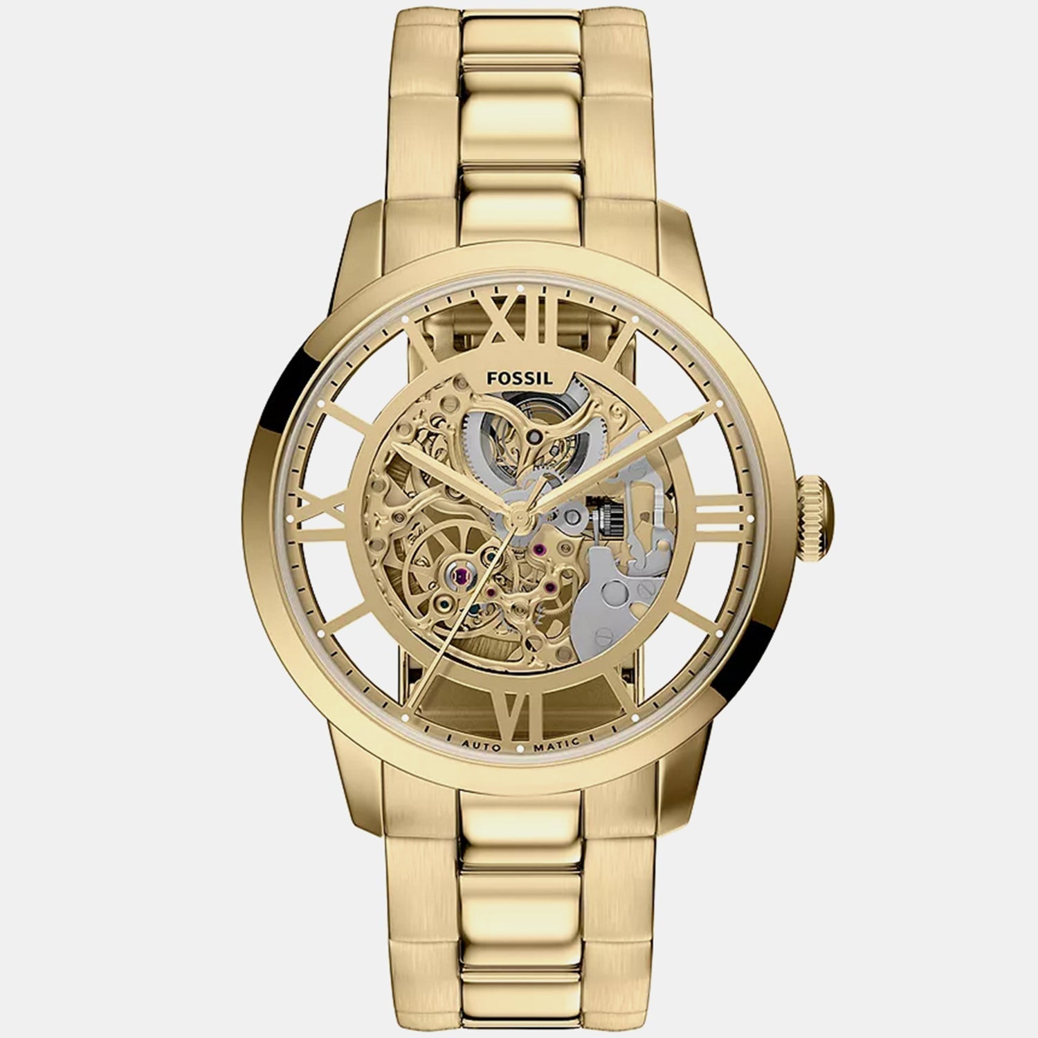 Fossil Men Automatic Gold Dial Analog Stainless Steel Watch Me3280