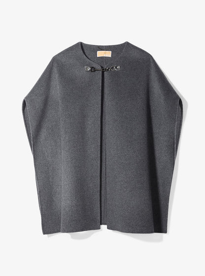 Double Face Wool Blend Cape Derby Heather Derby Heather