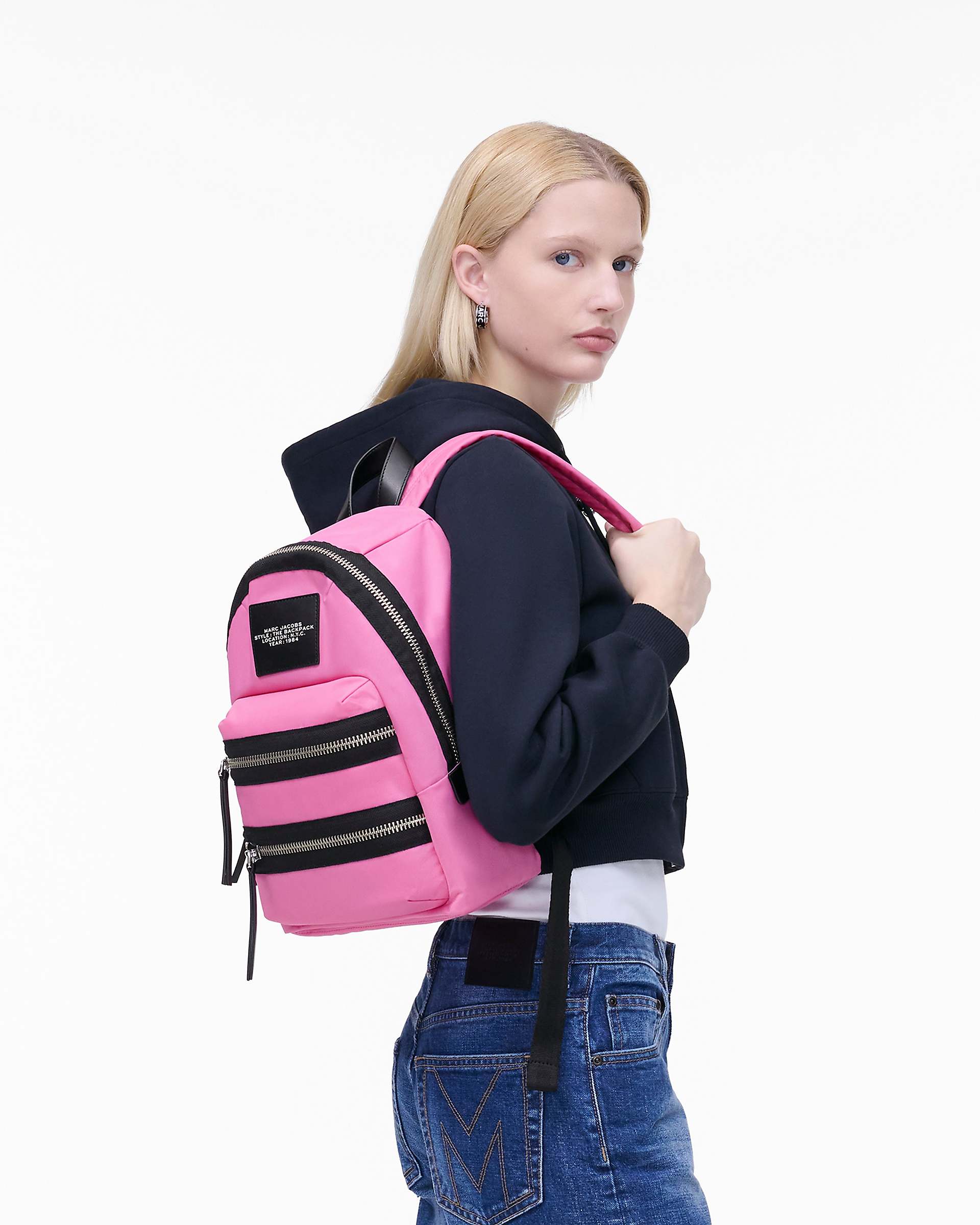 Marc Jacobs Marc Jacobs The Biker Nylon Medium Backpack Bow Pink Bow Pink