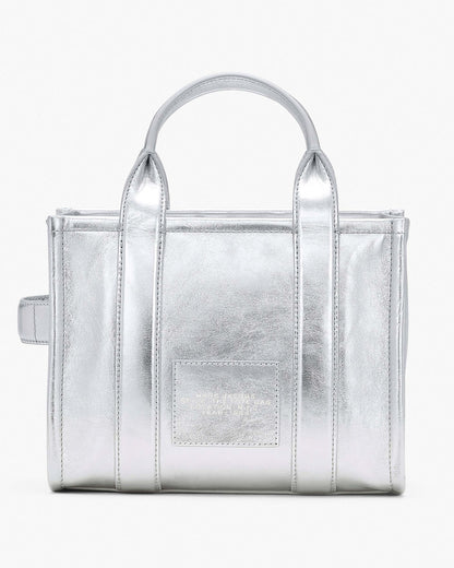 Marc Jacobs Marc Jacobs The Metallic Leather Small Tote Bag Metallic Silver Metallic Silver