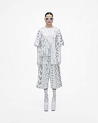 Marc Jacobs The Monogram Metallic Crossbody Tote Bag Silver/bright White