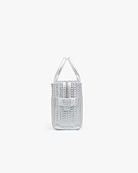 Marc Jacobs The Monogram Metallic Small Tote Bag Silver/bright White