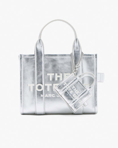 Marc Jacobs Marc Jacobs The Metallic Leather Nano Tote Charm Silver Silver