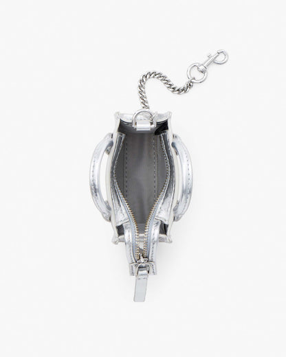 Marc Jacobs Marc Jacobs The Metallic Leather Nano Tote Charm Silver Silver