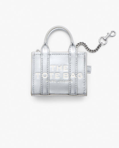 Marc Jacobs Marc Jacobs The Metallic Leather Nano Tote Charm Silver Silver