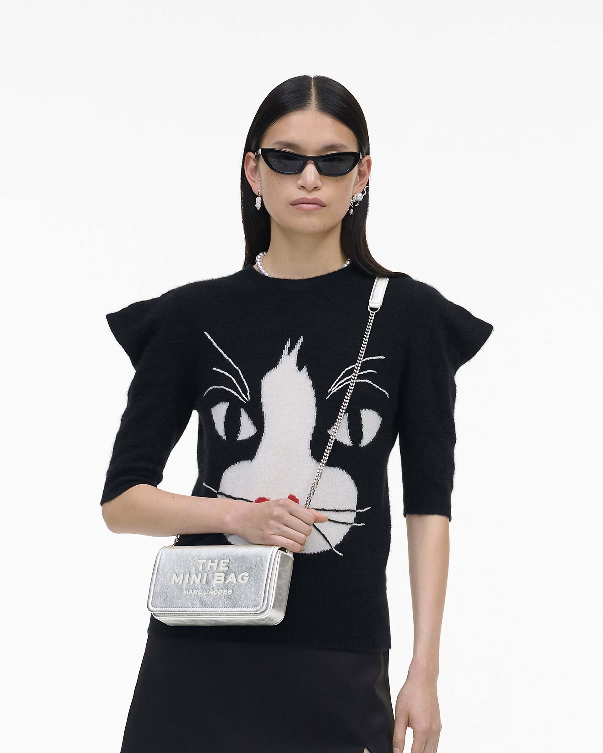 Marc Jacobs Marc Jacobs The Metallic Leather Chain Mini Bag Silver Silver