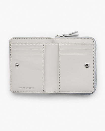 Marc Jacobs Marc Jacobs The Metallic Leather Mini Compact Wallet Metallic Silver Metallic Silver