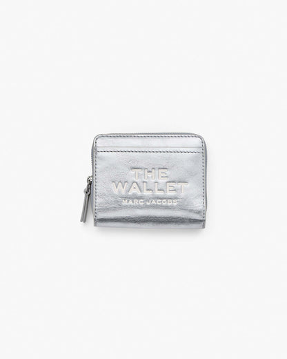 Marc Jacobs Marc Jacobs The Metallic Leather Mini Compact Wallet Metallic Silver Metallic Silver
