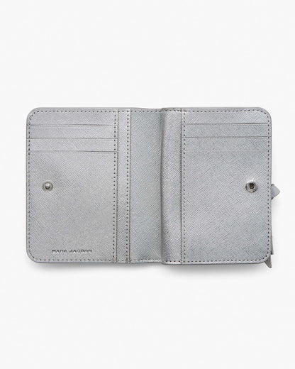 Marc Jacobs Marc Jacobs The Metallic Utility Snapshot Mini Compact Wallet Silver Silver