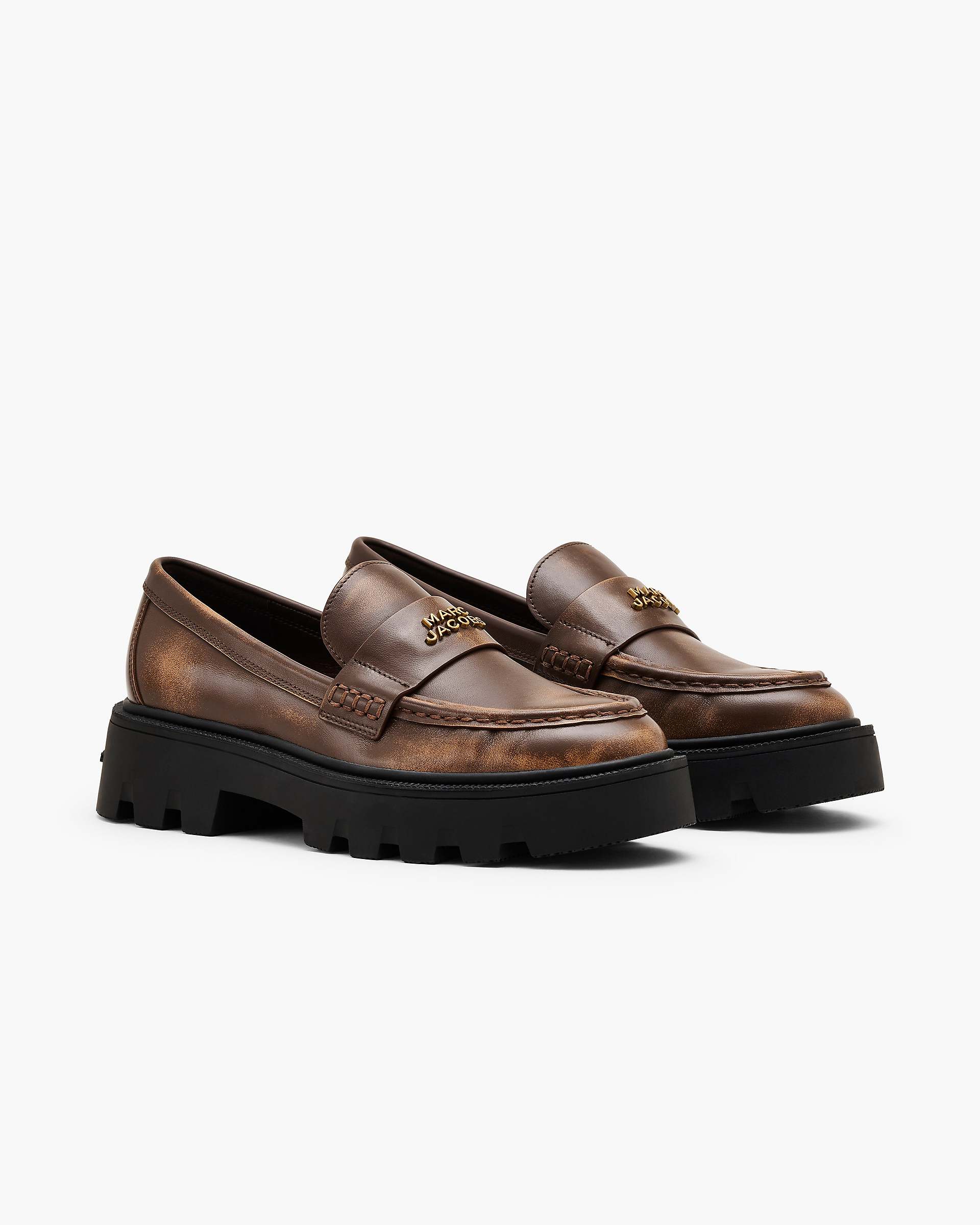 Marc Jacobs Marc Jacobs The Distressed Leather Frankie Loafer Ebony Ebony