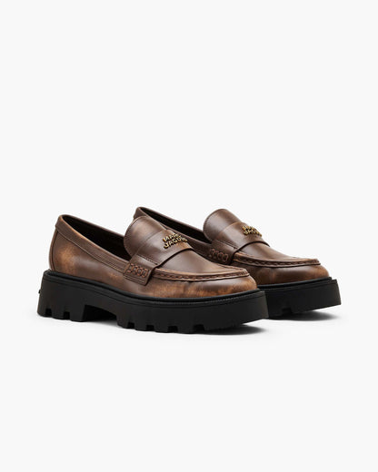 Marc Jacobs Marc Jacobs The Distressed Leather Frankie Loafer Ebony Ebony