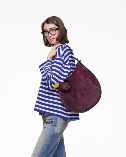 Marc Jacobs Marc Jacobs The Suede Large Dual Hobo Dark Plum Dark Plum