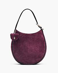 Marc Jacobs The Suede Large Dual Hobo Dark Plum