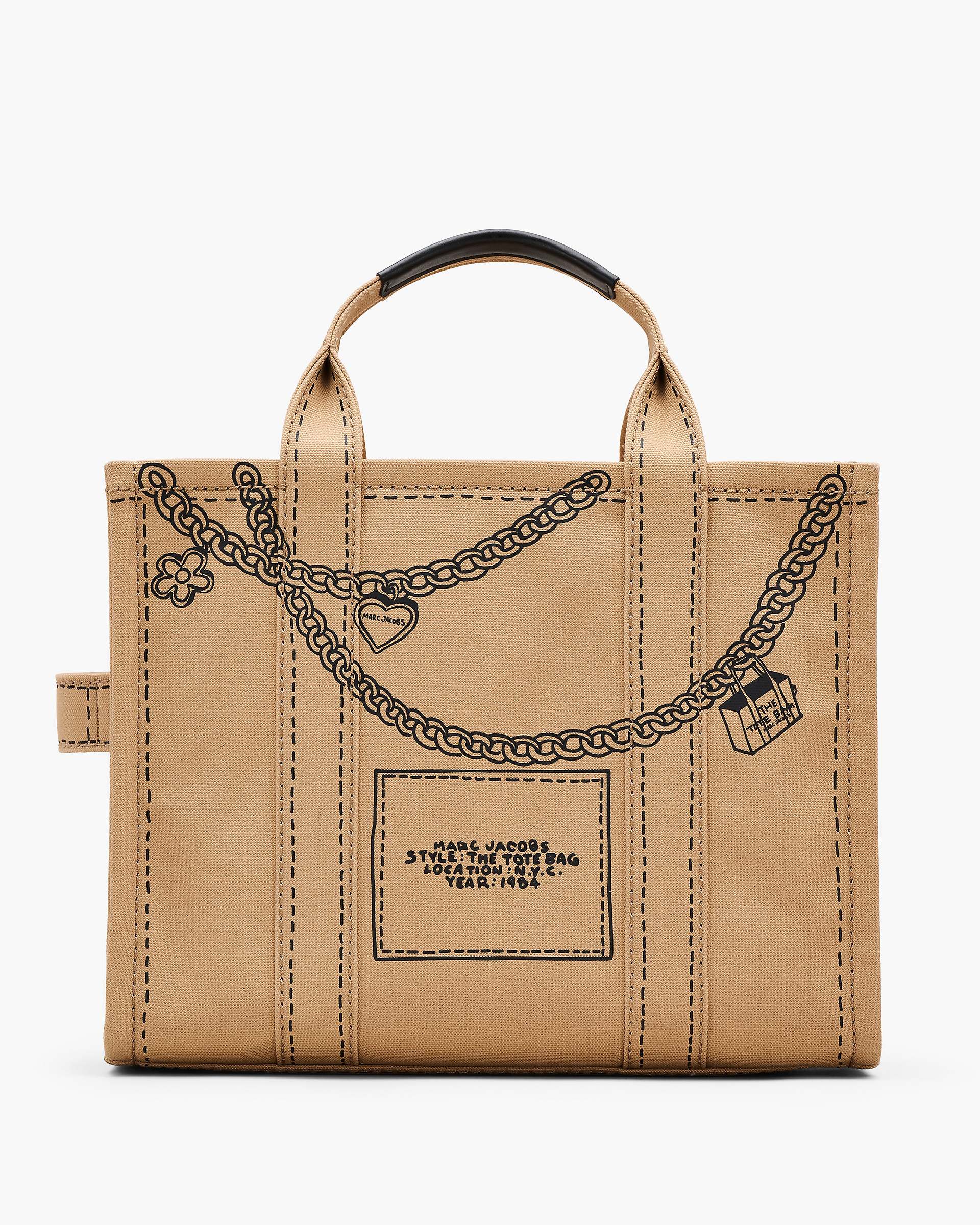 Marc Jacobs Marc Jacobs The Trompe L'Oeil Charm Canvas Medium Tote Bag Camel Multi Camel Multi