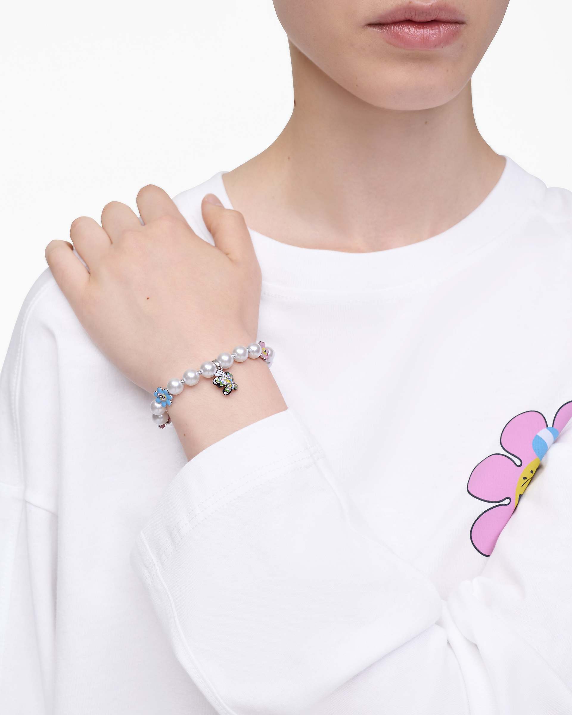 Marc Jacobs Marc Jacobs Hattie Stewart X Marc Jacobs Garden Pearl Station Bracelet Silver/Multi Silver/multi