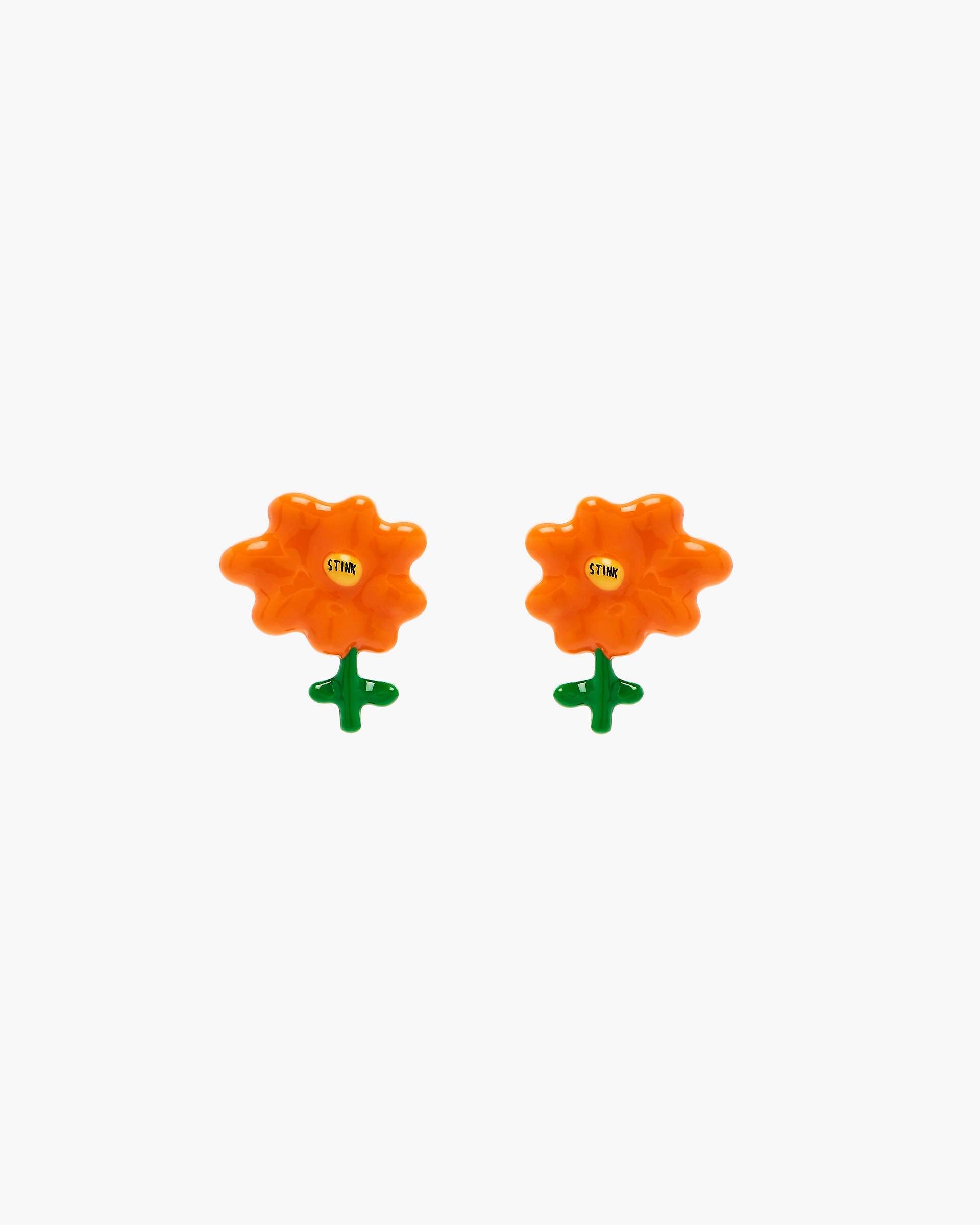 Marc Jacobs Marc Jacobs David Shrigley X Marc Jacobs Joy Flower Stud Earrings Silver/Orange Silver/orange