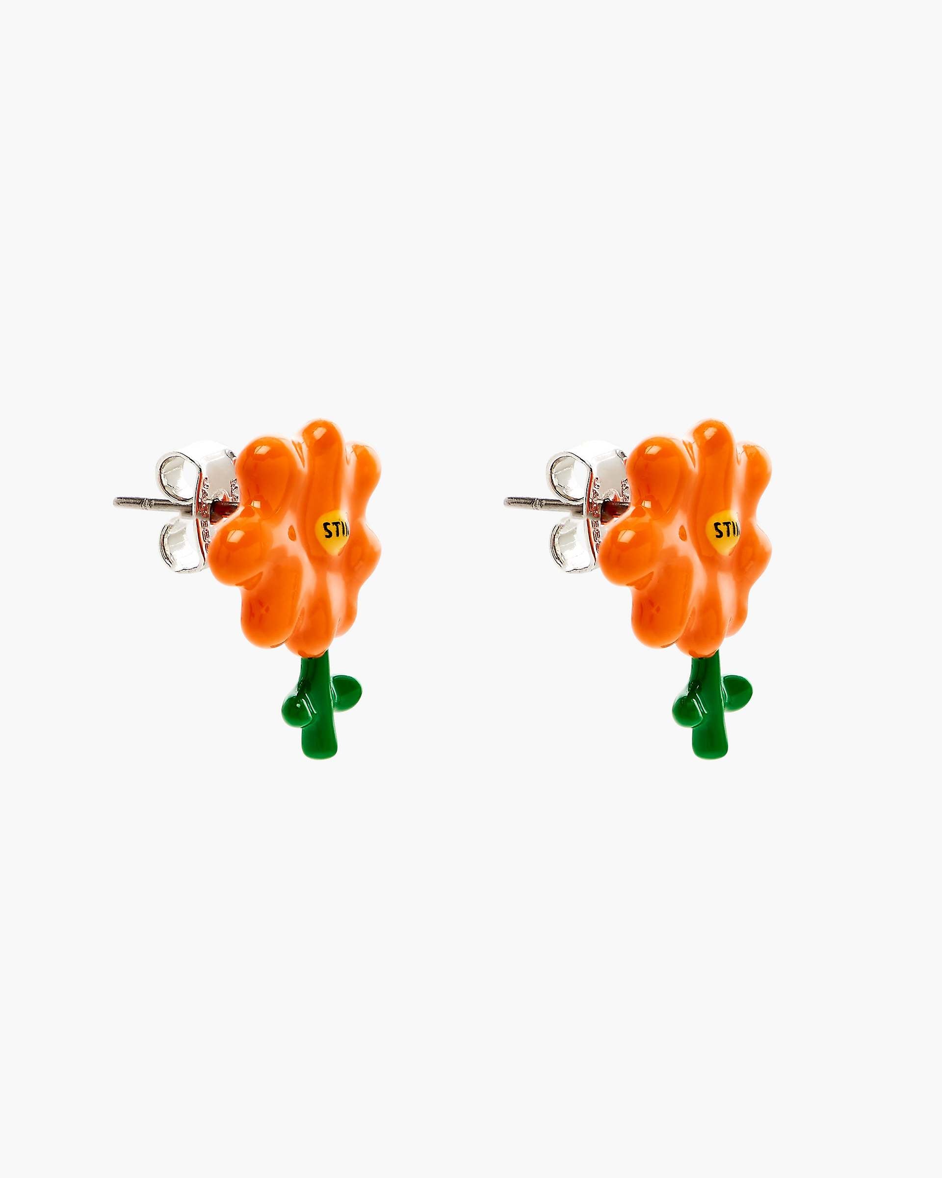 Marc Jacobs Marc Jacobs David Shrigley X Marc Jacobs Joy Flower Stud Earrings Silver/Orange Silver/orange