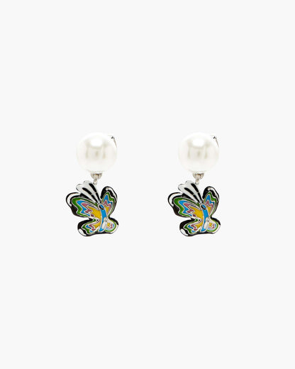 Marc Jacobs Marc Jacobs Hattie Stewart X Marc Jacobs Butterfly Pearl Earrings Silver/Multi Silver/multi
