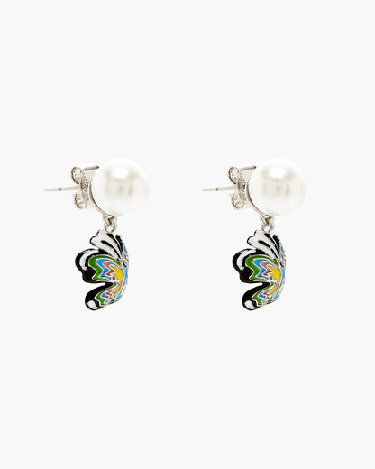 Marc Jacobs Marc Jacobs Hattie Stewart X Marc Jacobs Butterfly Pearl Earrings Silver/Multi Silver/multi