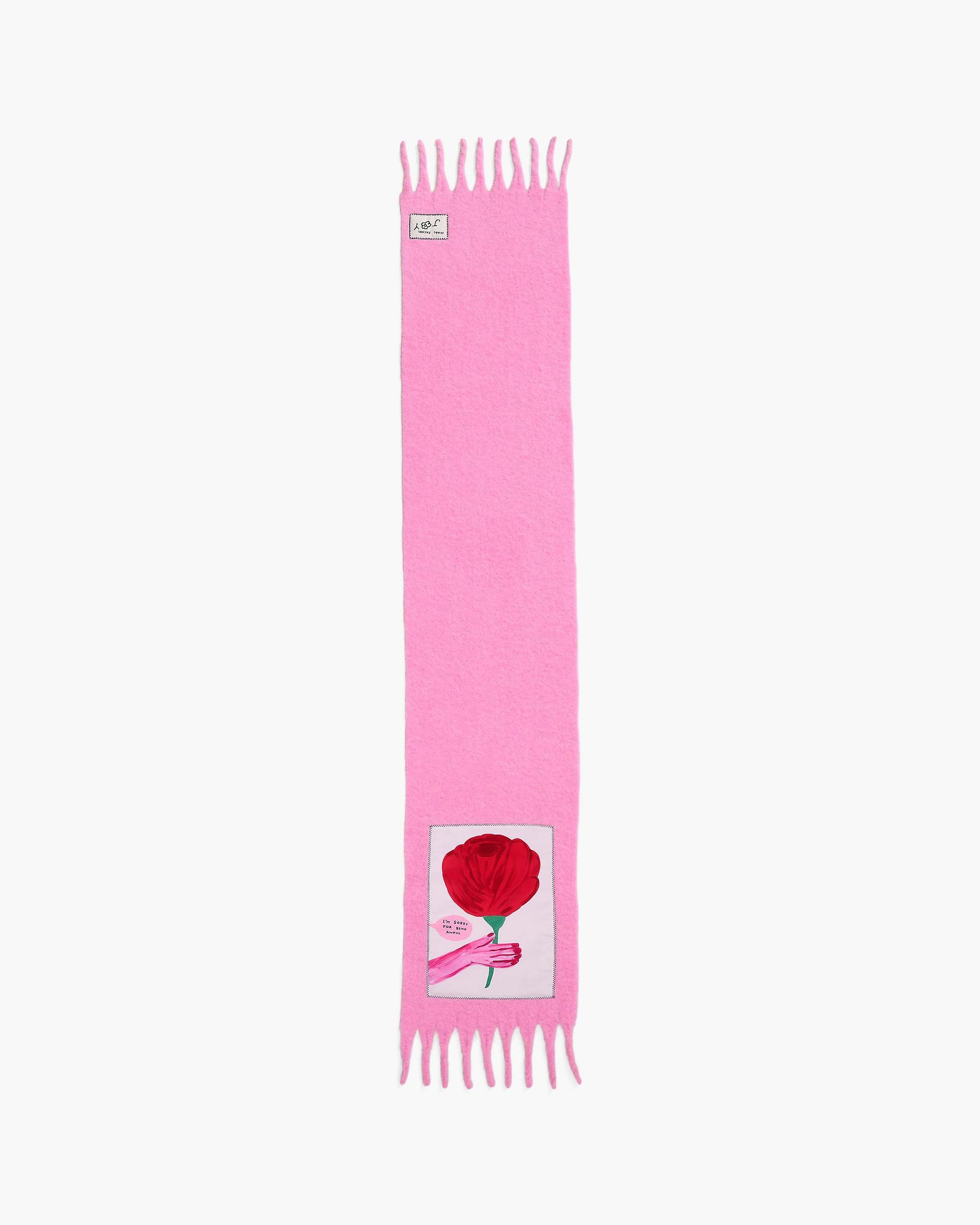 Marc Jacobs Marc Jacobs David Shrigley X Marc Jacobs Oh Rose Wool Scarf Pink Multi Pink Multi