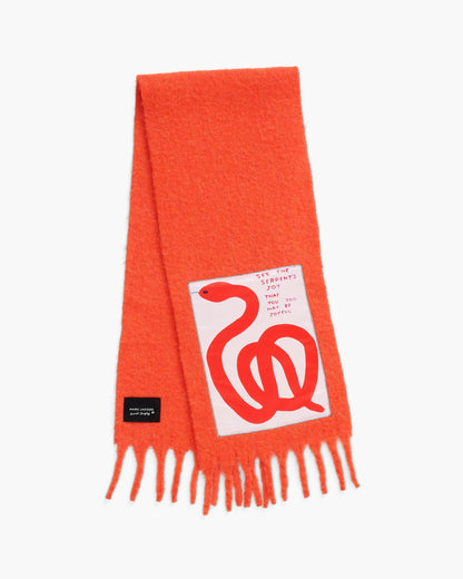 Marc Jacobs Marc Jacobs David Shrigley X Marc Jacobs Snake Wool Scarf Orange Multi Orange Multi