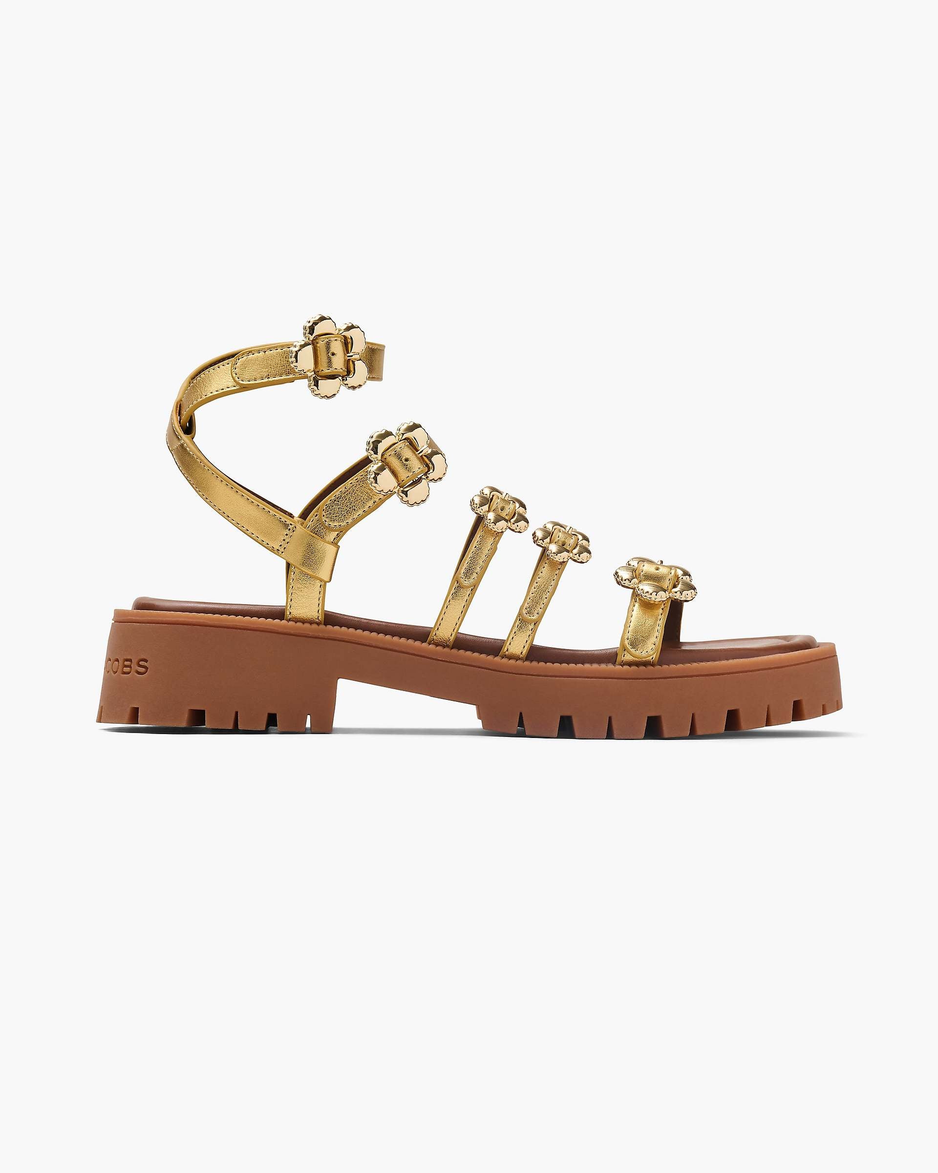 Marc Jacobs Marc Jacobs The Metallic Leather Daisy Gladiator Sandal Gold Gold