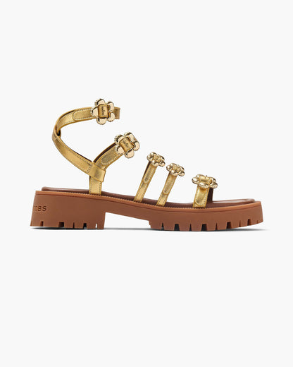 Marc Jacobs Marc Jacobs The Metallic Leather Daisy Gladiator Sandal Gold Gold