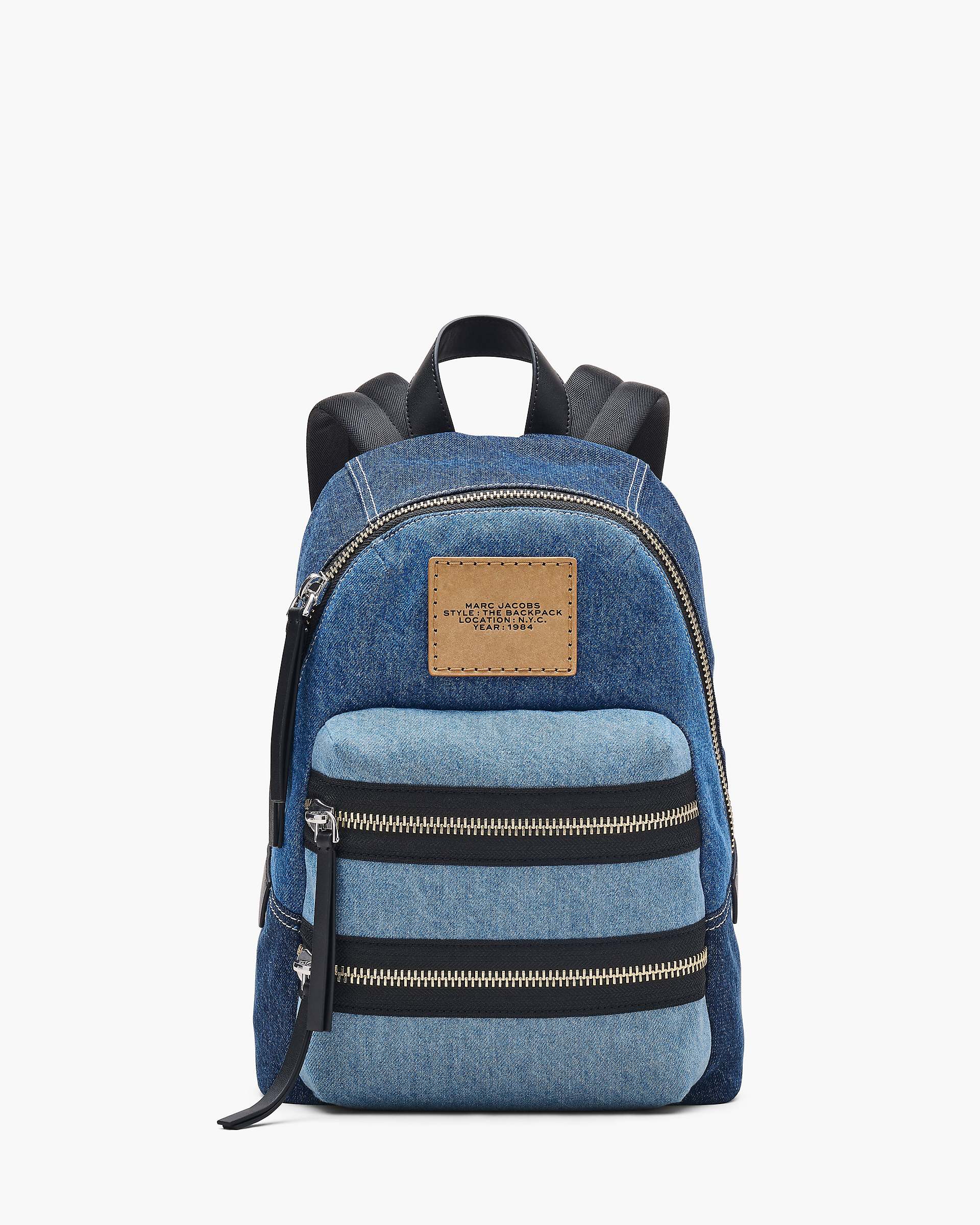 Marc Jacobs Marc Jacobs The Biker Colorblock Denim Medium Backpack Indigo Multi Indigo Multi