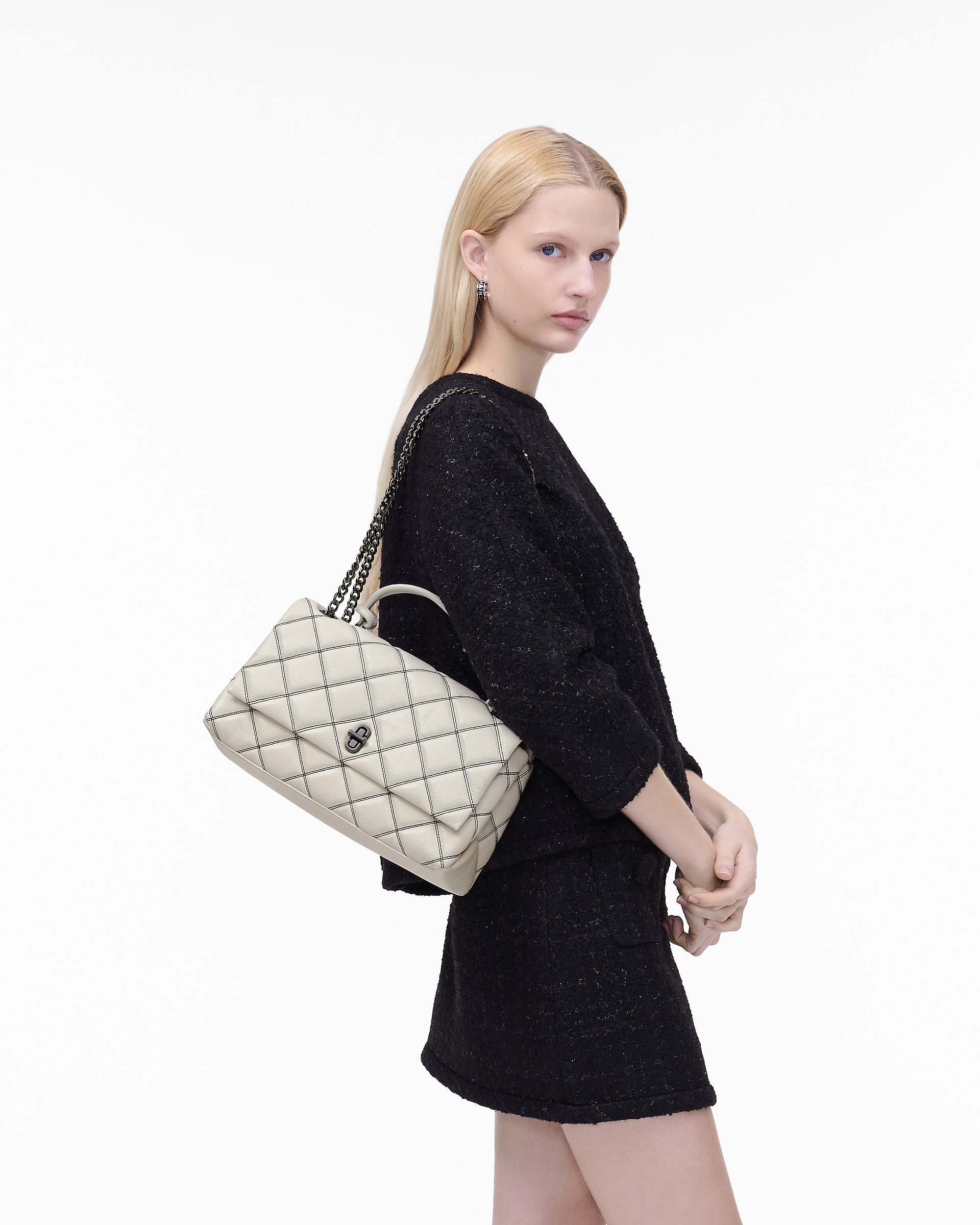 Marc Jacobs Marc Jacobs The Bi-Color Quilted Dual Convertible Shoulder Bag White/Black White/black