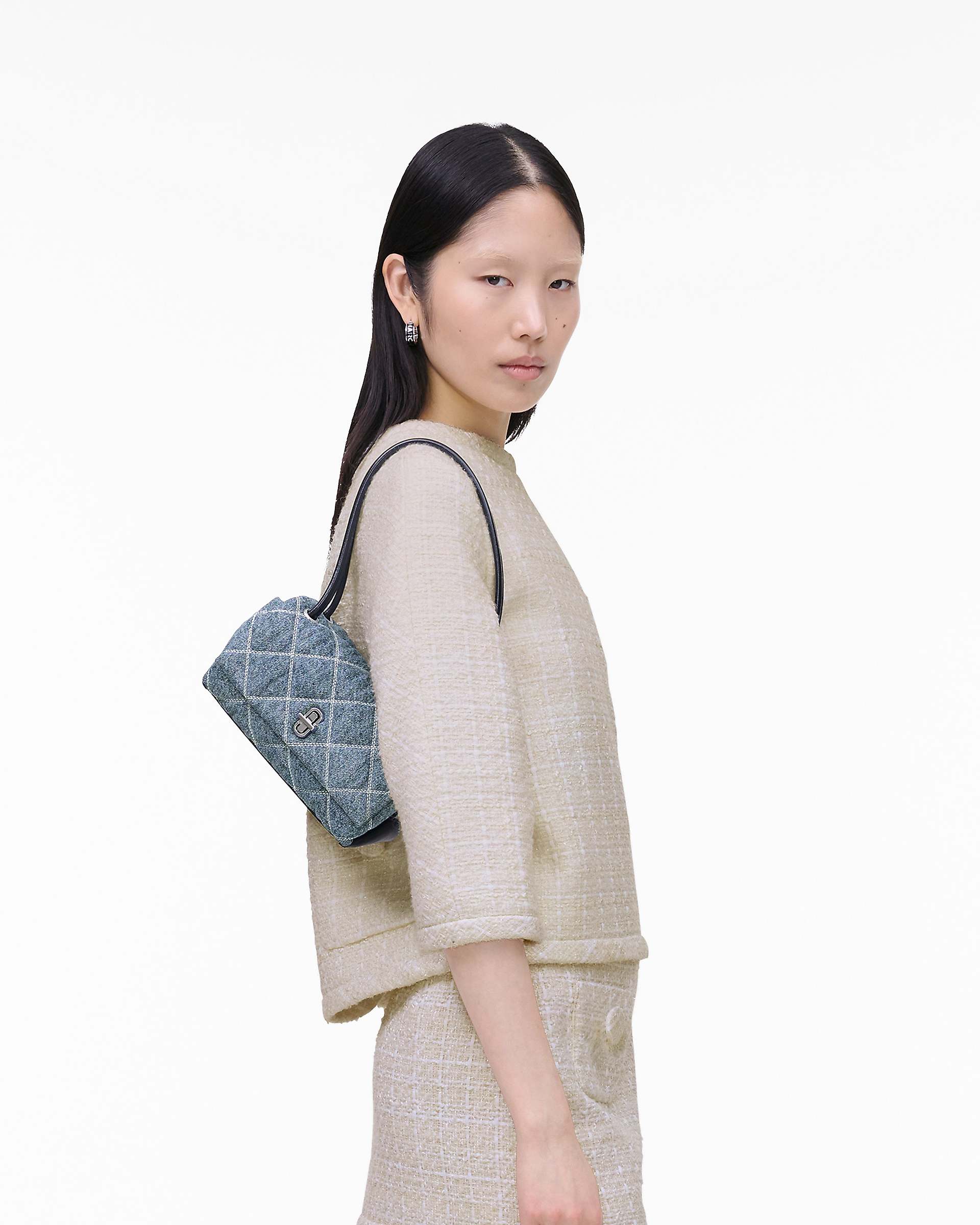 Marc Jacobs Marc Jacobs The Quilted Denim Mini Dual Shoulder Bag Light Wash Indigo Light Wash Indigo