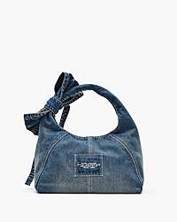 Marc Jacobs The Bow Denim Sack Bag Medium Wash Indigo