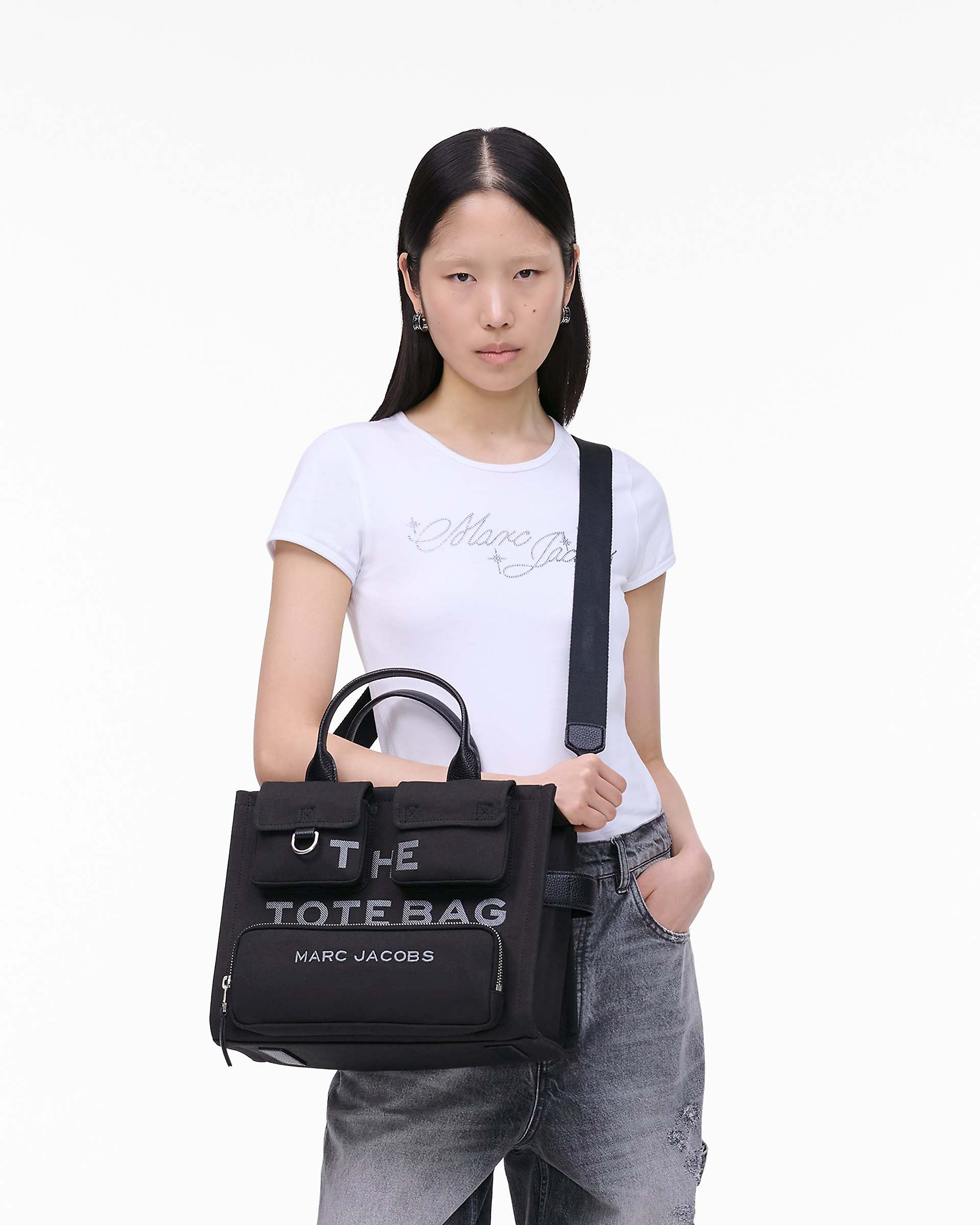 Marc Jacobs Marc Jacobs The Cargo Canvas Medium Tote Bag Black Black
