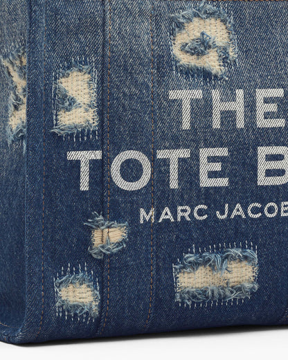 Marc Jacobs The Rip And Repair Denim Small Tote Bag Punk Indigo