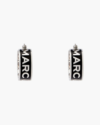 Marc Jacobs Marc Jacobs The Marc Jacobs Hoop Earrings Silver/Black Silver/black
