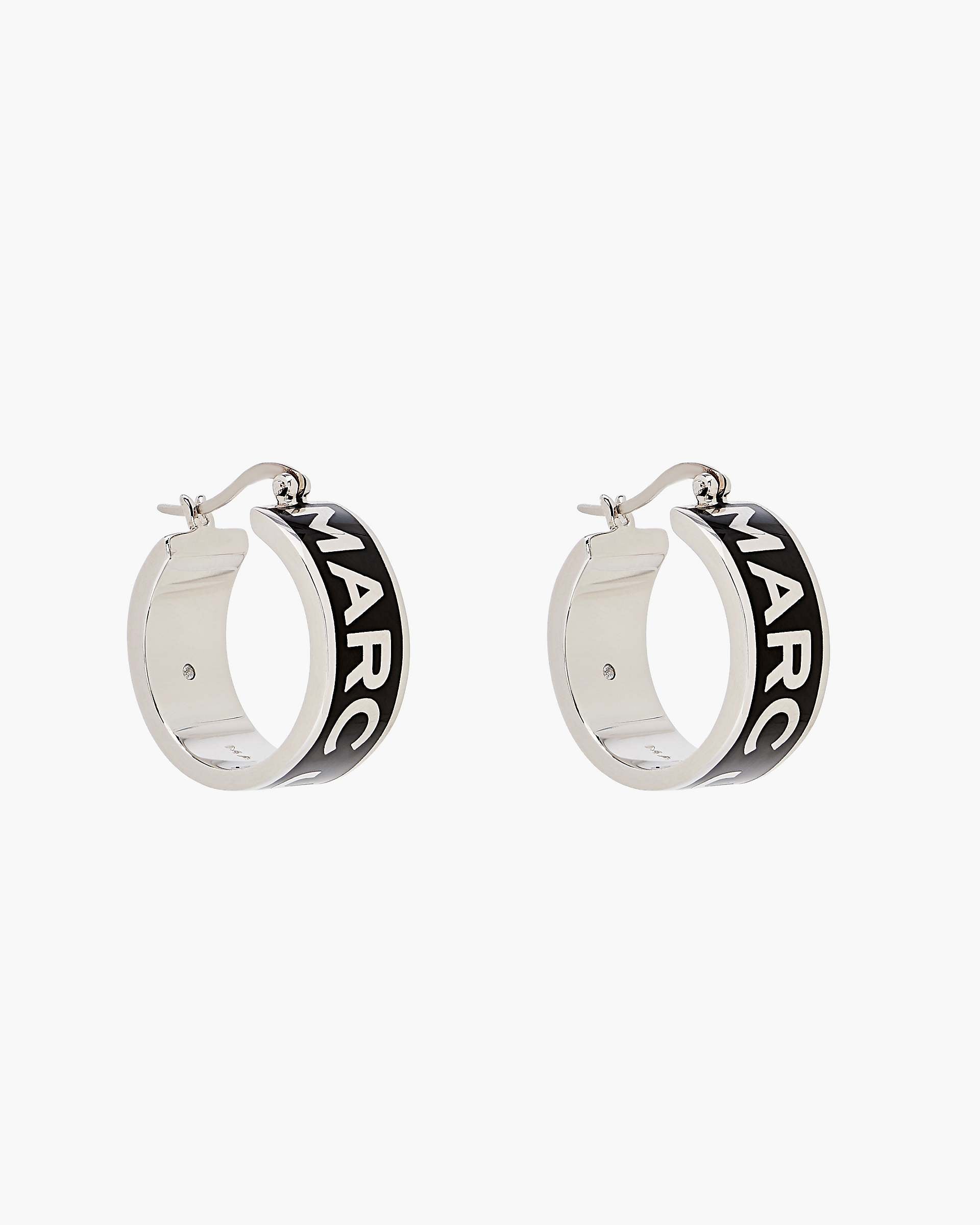 Marc Jacobs Marc Jacobs The Marc Jacobs Hoop Earrings Silver/Black Silver/black