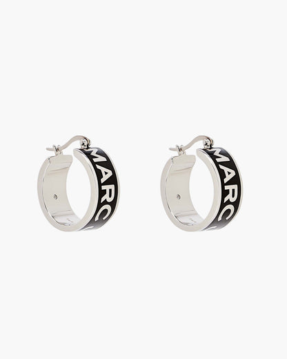 Marc Jacobs Marc Jacobs The Marc Jacobs Hoop Earrings Silver/Black Silver/black