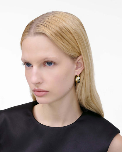 Marc Jacobs Marc Jacobs The Marc Jacobs Hoop Earrings Gold/Black Gold/black