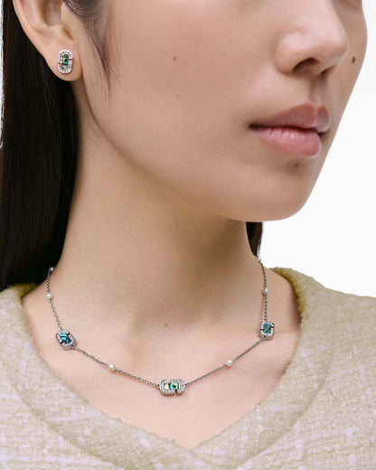 Marc Jacobs Marc Jacobs The J Marc Luxe Station Necklace Silver/Crystal Silver/crystal