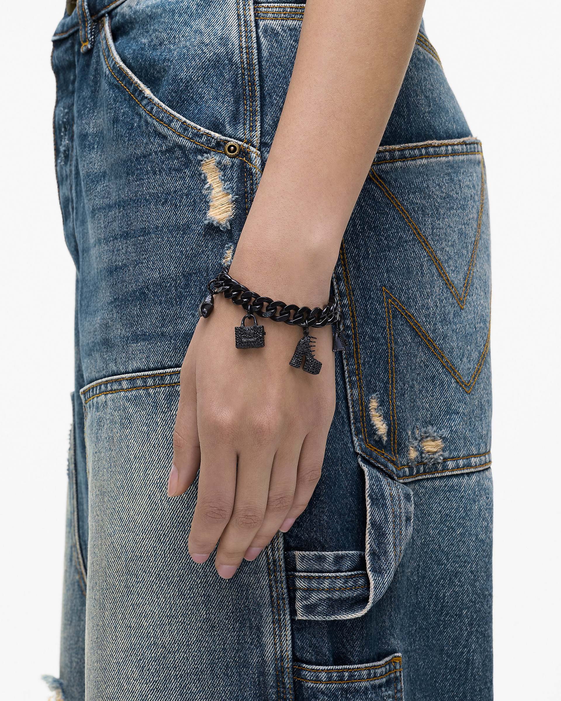 Marc Jacobs Marc Jacobs The Pave Mini Icon Charm Bracelet Black/Black Crystal Black/black Crystal
