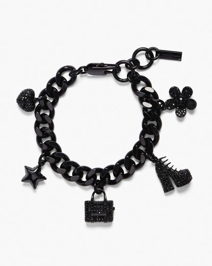 Marc Jacobs Marc Jacobs The Pave Mini Icon Charm Bracelet Black/Black Crystal Black/black Crystal